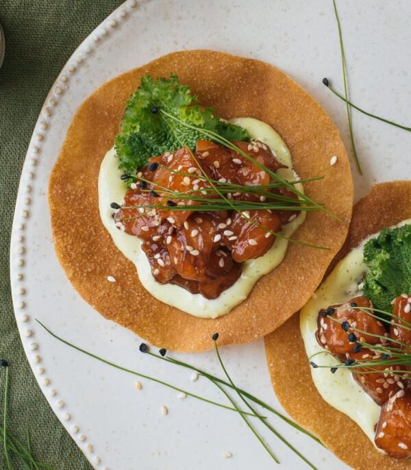 Wasabi Mustard Salmon Tostada Wasabi Mustard Salmon Tostada — premium quality