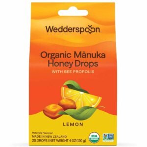 Wedderspoon Organic Mānuka Honey Drops with Bee Propolis, Lemon, 120g wholesale UAE — bulk export supplier