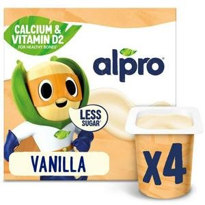 Alpro Kids Vanilla Soya Dairy Free Yoghurt Alternatives 4 x 115g