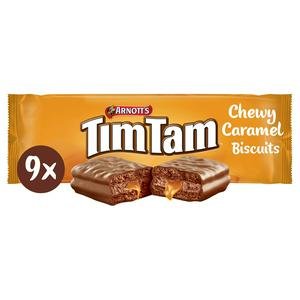 Arnott's Tim Tam 9 x Chewy Caramel Chocolatey Biscuit Bars 175g