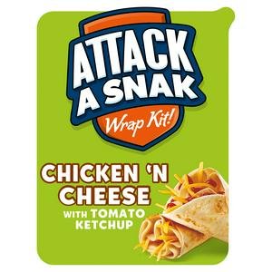 Attack a Snak Chicken & Cheese Wrap Kit with Tomato Ketchup 86g