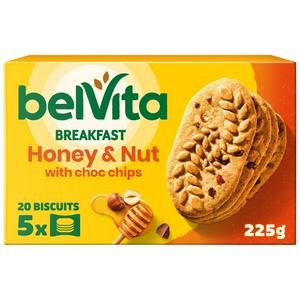 Belvita 5 x 45g Honey & Nut with Chocolate Chips Multipack Cereal Snack Bars