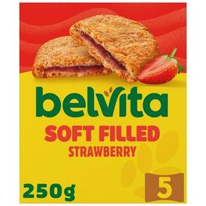 Belvita Soft Bakes 5 x 50g Strawberry Filled Cereal Multipack Snack Bars