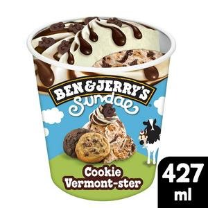 Ben & Jerry's 427ml Sundae Cookie Vermont ster Chocolate Chip Ice Cream Tub