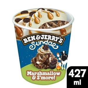 Ben & Jerry's 427ml Sundae Marshmallow & S'more Chocolate Ice Cream Tub