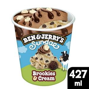 Ben & Jerry's Sundae Ice Cream Tub Brookies & Cream 427ml