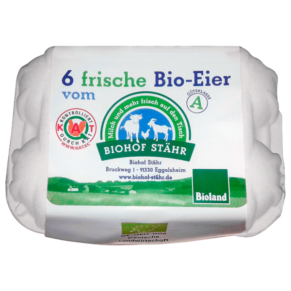 Biohof Stähr Bio Eier Freilandhaltung 6 Stück