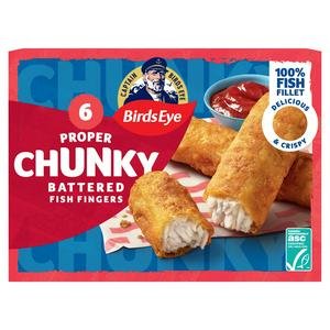 Birds Eye 6 x Chunky Battered Fish Fingers 360g