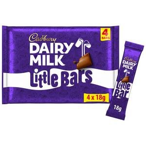 Cadbury Dairy Milk Little Bars Chocolate Bars Multipack 4 x 18g