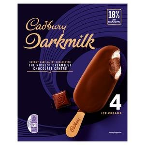 Cadbury Darkmilk Ice Creams 4x90ml