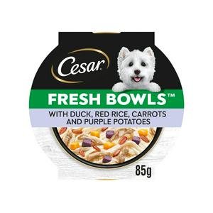 Cesar Fresh Bowl Adult Wet Dog Food with Duck, Red Rice, Carrots, Potato in Gravy 85g