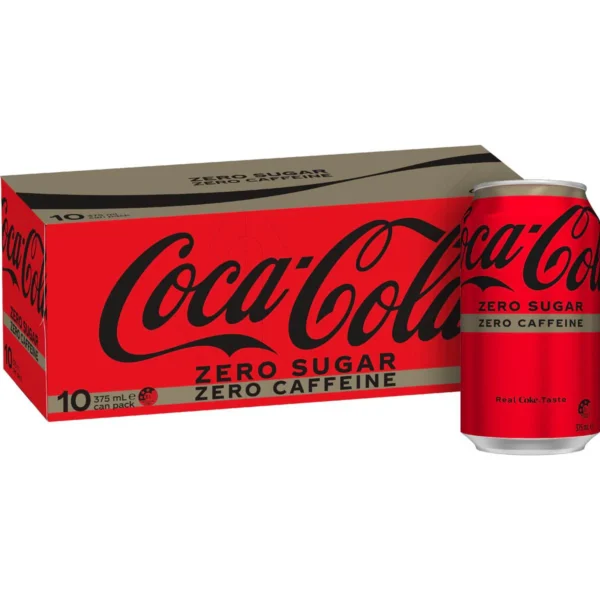Coca-Cola Caffeine Free Zero Sugar Soft Drink Cans