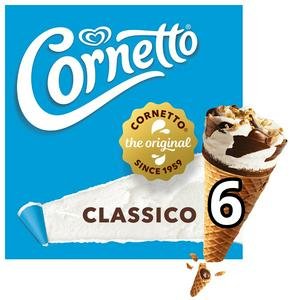 Cornetto Classico 6 x 90ml Ice Cream Cones