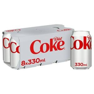 Diet Coke Cola 8 x 330ml Cans
