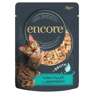 Encore Tuna with Whitebait In Broth Natural Cat Food Pouch 70g