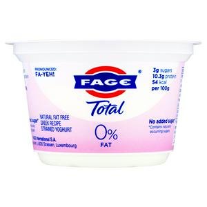 Fage Total 150g 0% Fat Natural Fat Free Greek Recipe Strained Yoghurt