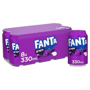 Fanta 8 x 330ml Grape Soft Drink Cans