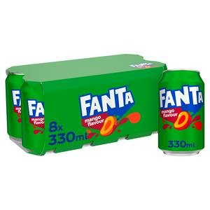 Fanta 8 x 330ml Mango Soft Drink Cans