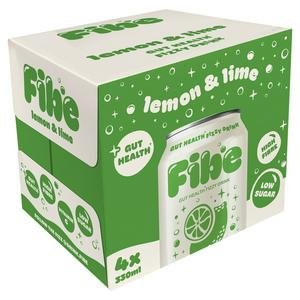 Fibe 4 x 330ml Lemon & Lime Gut Health Fizzy Drink