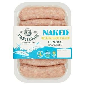 Finnebrogue Naked Pork Sausages x6 400g