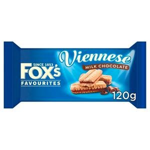 Fox's 120g Biscuits Milk Chocolate Viennese Fox's 120g Biscuits Milk Chocolate Viennese