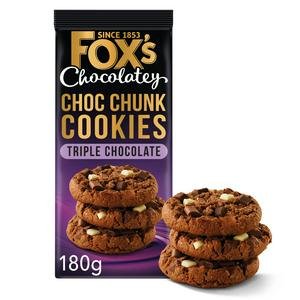Fox's 180g Chocolatey Biscuits Triple Chocolate Cookies