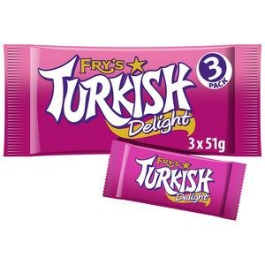 Fry's 3 x 51g Turkish Delight Multipack Chocolate Bar