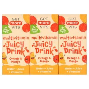 Get More Vits 3 x 200ml Orange & Mango Multivitamin Juicy Drink