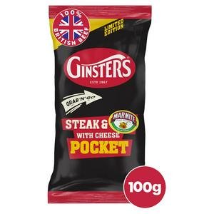 Ginsters 100g Steak & Marmite with Cheese Pocket, Limited Edition