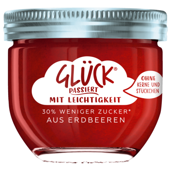 Glück Fruchtaufstrich passiert aus Erdbeere 230g