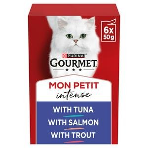 Gourmet Mon Petit Fish Variety Tuna, Salmon & Trout Wet Cat Food 6 x 50g