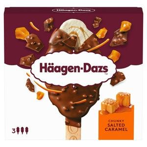 Haagen-Dazs Chunky Salted Caramel Ice Cream Sticks 3 x 80ml