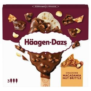 Haagen-Dazs Cracking Macadamia Nut Brittle Ice Cream Bars 3 x 80ml