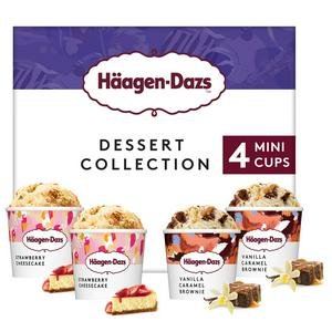 Haagen-Dazs Dessert Collection Mini Ice Cream Tubs 4 x 95ml