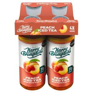 Harry Brompton's 4 x 500ml Peach Iced Tea London's British Brewed Black Tea