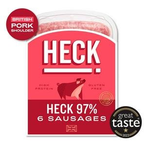 Heck 97% Pork Gluten Free Sausages x6 400g