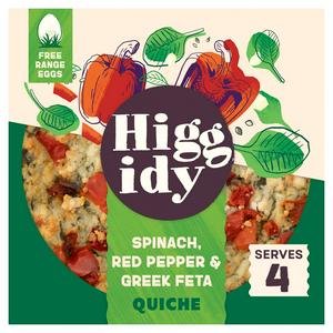 Higgidy Spinach, Red Pepper & Greek Feta Quiche 400g