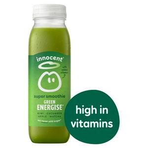 Innocent Green Energise Super Smoothie, Kiwi, Cucumber, Apple & Matcha with Vitamins 300ml