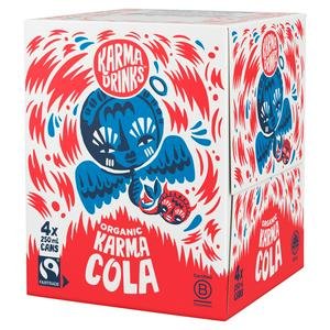 Karma Drinks Organic Cola Cans 4 x 250ml Karma Drinks Organic Cola Cans 4 x 250ml