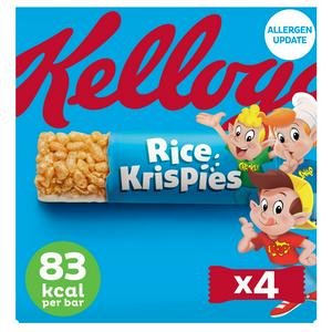 Kellogg's Rice Krispies 4 x 20g Breakfast Cereal Milk Multipack Snack Bars