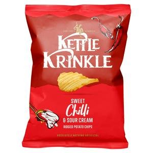 Kettle Krinkle 130g Sweet Chilli & Sour Cream Ridged Potato Chips