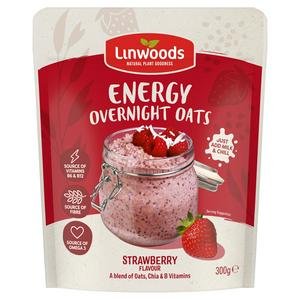 Linwoods 300g Strawberry Flavour Energy Overnight Oats