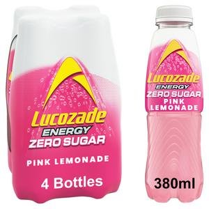 Lucozade Zero Pink Lemonade 4x380ml