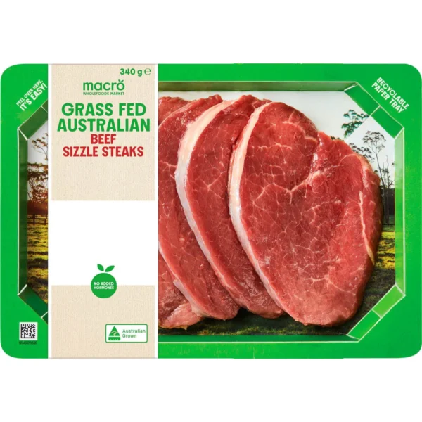 Macro Grass Fed Australian Beef Sizzle Steaks Macro Grass Fed Australian Beef Sizzle Steaks