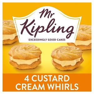 Mr Kipling 4 x Custard Cream Whirls Cakes