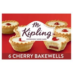 Mr Kipling Cherry Bakewell Tarts Cakes x6
