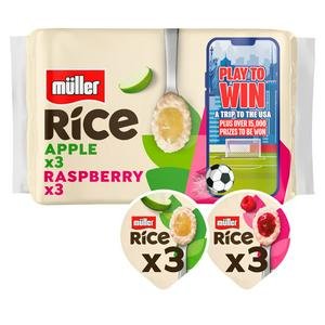Muller Rice Apple & Raspberry Low Fat Pudding Dessert 6x170g