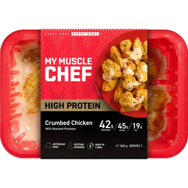 My Muscle Chef Crumbed Chicken Roasted Potatoes Chilled Meal