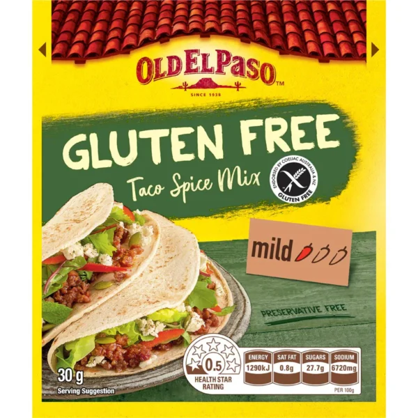 Old El Paso Gluten Free Taco Spice Mix Mild Old El Paso Gluten Free Taco Spice Mix Mild