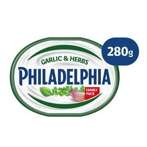 Philadelphia 280g Family Pack Garlic & Herbs Soft Cream Cheese Tub